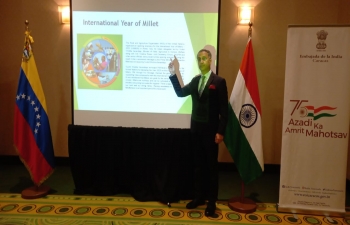At the Commercial event, Amb. Abhishek Singh also spoke on International Year of Millets in 2023. He urged everyone to add millets to their food for the multiple benefits to health. Millets are good for the consumer, cultivator and climate.